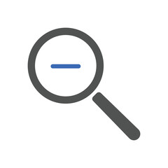 zoom out icons. Magnifying glass zoom in sign. Used for SEO or websites.