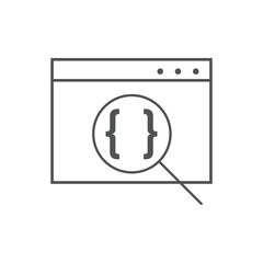 Web code line icons. Website coding icon symbol
