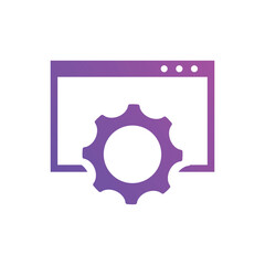 website optimization icons. website page development symbol icon. Concept for SEO and web design gradient color