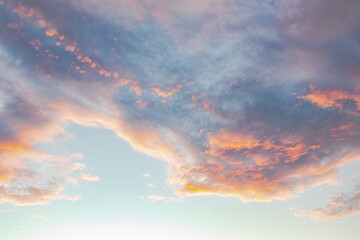 Dramatic golden sky sunset clouds