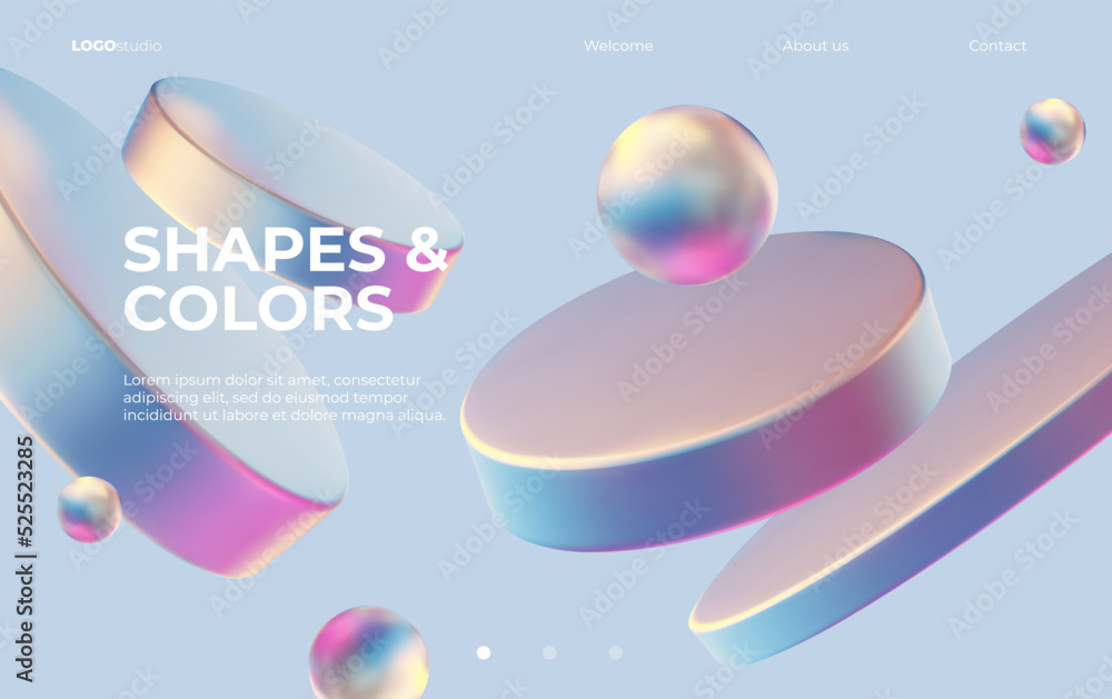 Poster 3d background with gradient geometric shapes. eps10 vector.