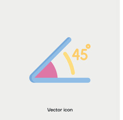 Multicolor 45 degree angle vector icon.Premium quality.