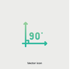 90 degree angle vector icon. Premium quality.