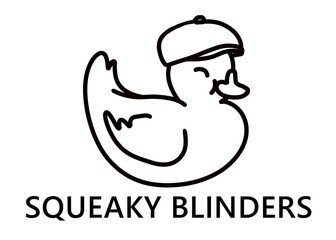 Squeaky Blinders funny cute rubber duck quote lettering line digital illustration