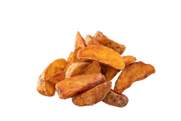 pommes de terre wedge au paprika en gros plan isolé sur un fond blanc