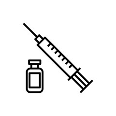 Vaccine line icon isolated on white background