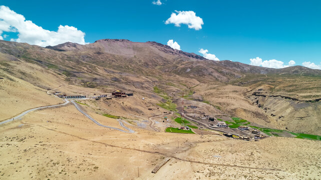 nature landscape of Worlds Highest Village Komic in Spiti Valley of India during summer