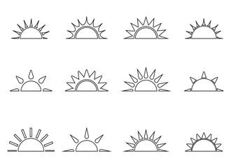 sunrise vector design illustrated isolated on white illustration 