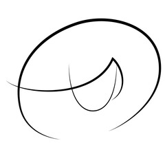 Logo design from lines in the form of a lush hairstyle and a young female oval face