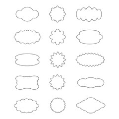 Obraz premium Set of frames, design elements, stickers. Vector illustration. 