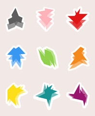 Fototapeta na wymiar set of unique geometric stickers