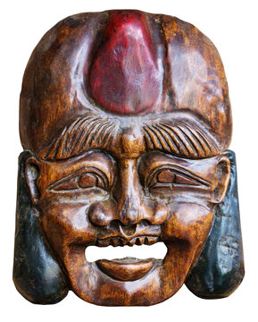 wooden devil mask