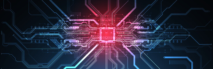 Abstract background on technological and scientific topics. CPU concept. Vector format.
