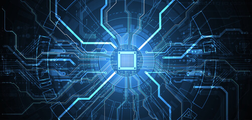Abstract background on technological and scientific topics. CPU concept. Vector format.