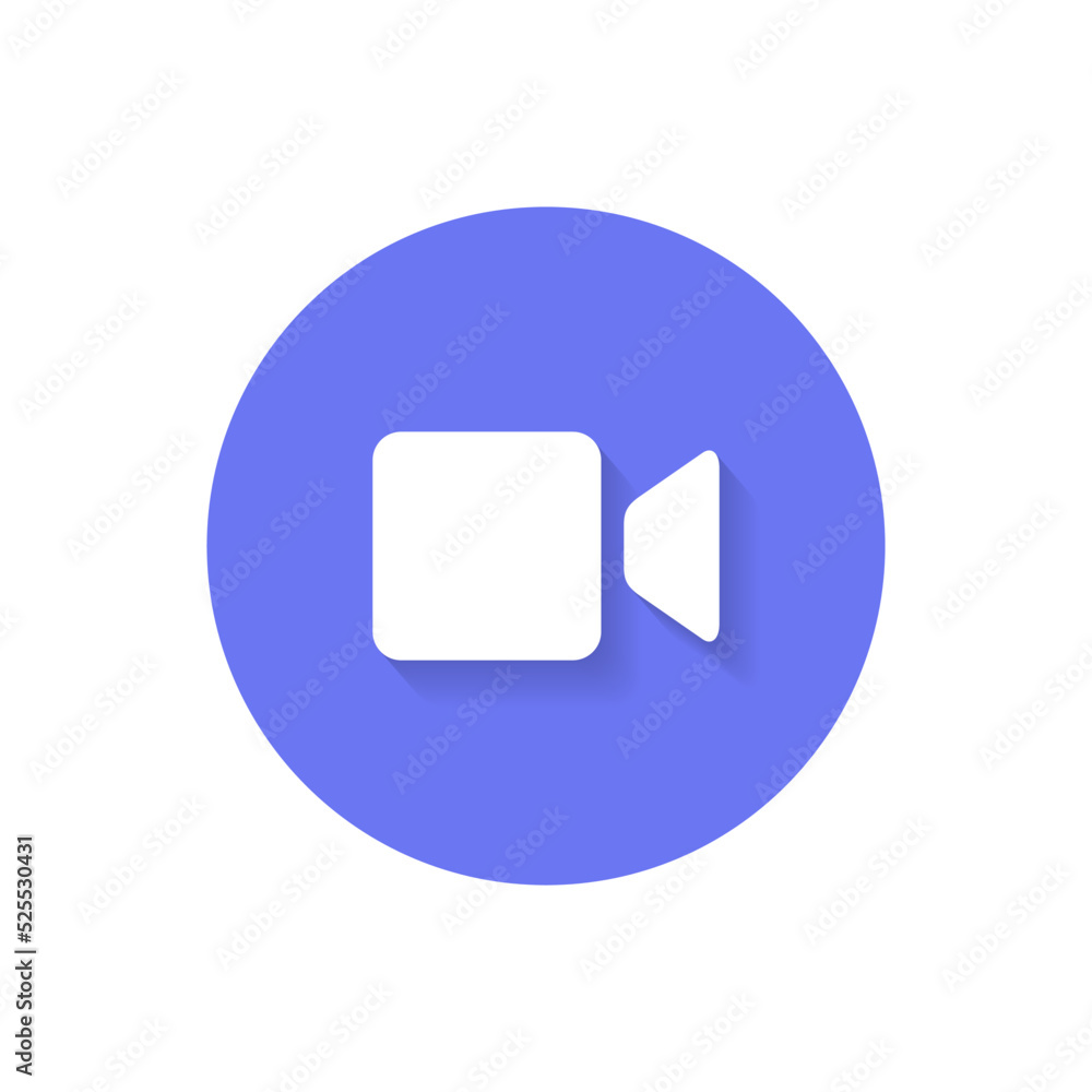 Poster video player icon vector isolated on circle background