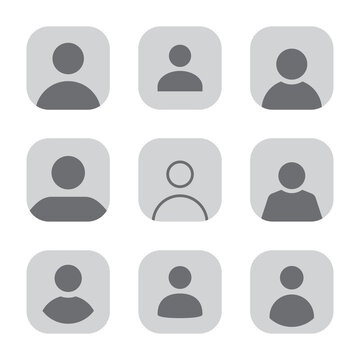 Social media default avatar profile icon set collection. Vector illustration