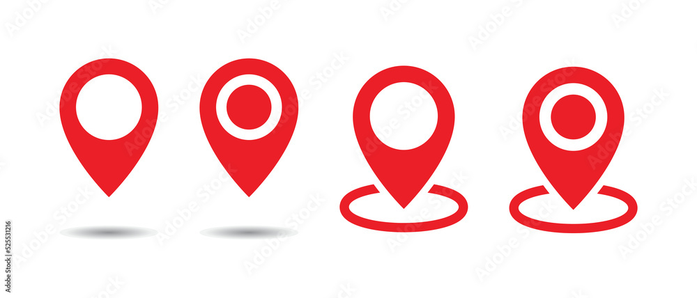 Aufkleber location pin icon. map pin place marker. location icon. map marker pointer icon set.