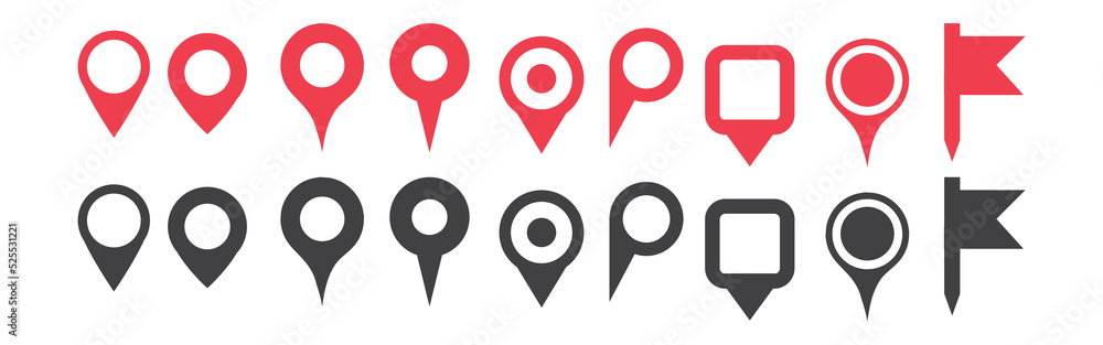 Aufkleber location pin icon. map pin place marker. location icon. map marker pointer icon set.