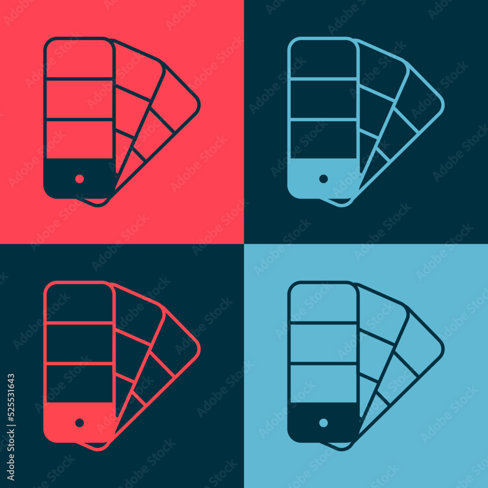 Poster pop art color palette guide icon isolated on color background. vector