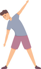 Gym exercise icon cartoon vector. Training child. Children health