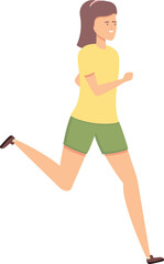 Fototapeta na wymiar Running girl icon cartoon vector. Sport exercise. Active workout