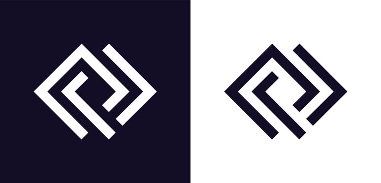 logo letter P and M line