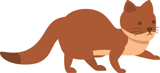 Small weasel icon cartoon vector. Carnivore animal. Cute mammal