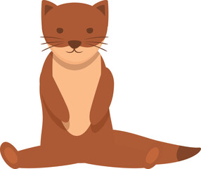 Sit weasel icon cartoon vector. Cute animal. Mammal pet