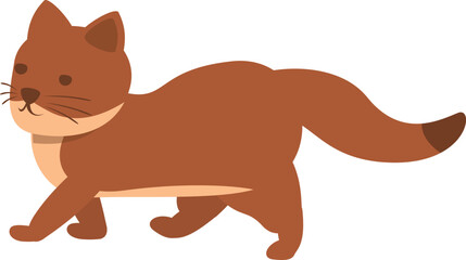 Walking weasel icon cartoon vector. Ermine animal. Cute mammal
