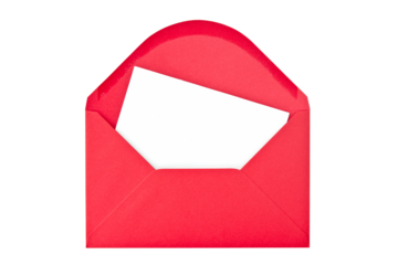 Red envelope with blank letter