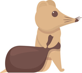 Shrew with bag icon cartoon vector. Domestic animal. Mouse nature