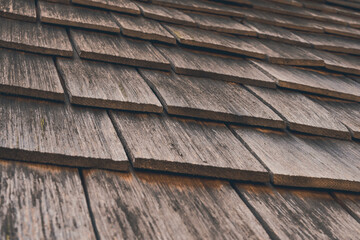 Aged basswood clapboard from facade cladding