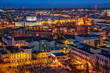Panorama of Bydgoszcz from the water tower. Bydgoszcz, Kuyavian-Pomeranian Voivodeship, Poland.