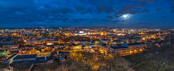 Obraz premium Panorama of Bydgoszcz from the water tower. Bydgoszcz, Kuyavian-Pomeranian Voivodeship, Poland.