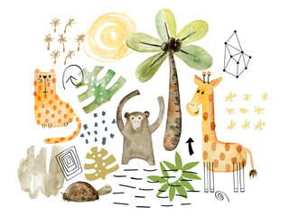 Watercolor safari arrangements. © Tapilipa