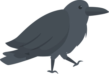 Walking crow icon cartoon vector. Feather tattoo. Ink fly