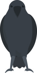 Stand crow icon cartoon vector. Raven bird. Sitting crow