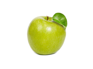 green apple on a white background.