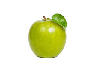 green apple on a white background.