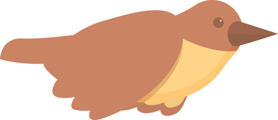 Fly bird icon cartoon vector. Tree branch. Side passer