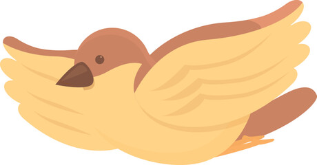 Fly sparrow icon cartoon vector. Tree bird. Small character