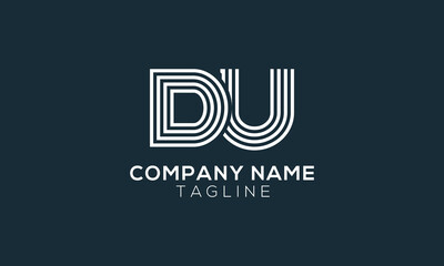 Letter DU minimal design template