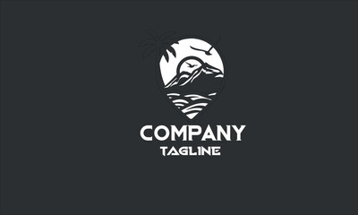minimal tourism logo design template