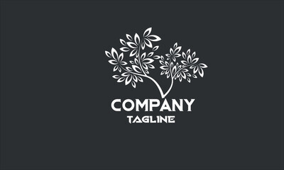 minimal tree logo design template