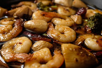 Gambas al Ajillo on a white background