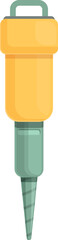 Drill hammer rock icon cartoon vector. Gold mine. Miner treasure