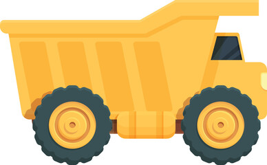 Dumb truck icon cartoon vector. Gold mine. Stone ore