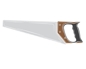 Illustration of a saw in isolate on a white background. Repair tool. Vector illustration