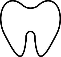 Profession and occupation concept. Modern outline sign drawn in flat style. Editable stroke. Vector monochrome isolated line icon of tooth or dents