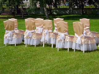 beautiful wedding ceremony in nature in a green park